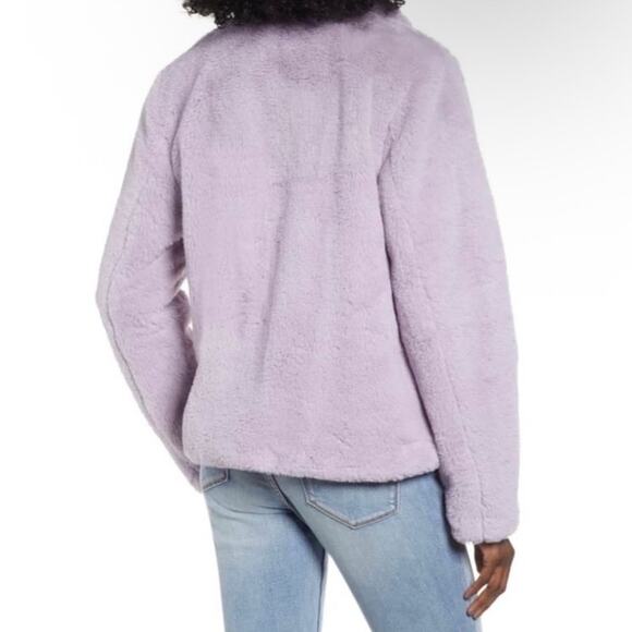 LEITH Sz XS Fur-Fect Fuzzy Faux Fur Jacket in Lavender Cute Elegant Warm - Picture 2 of 16